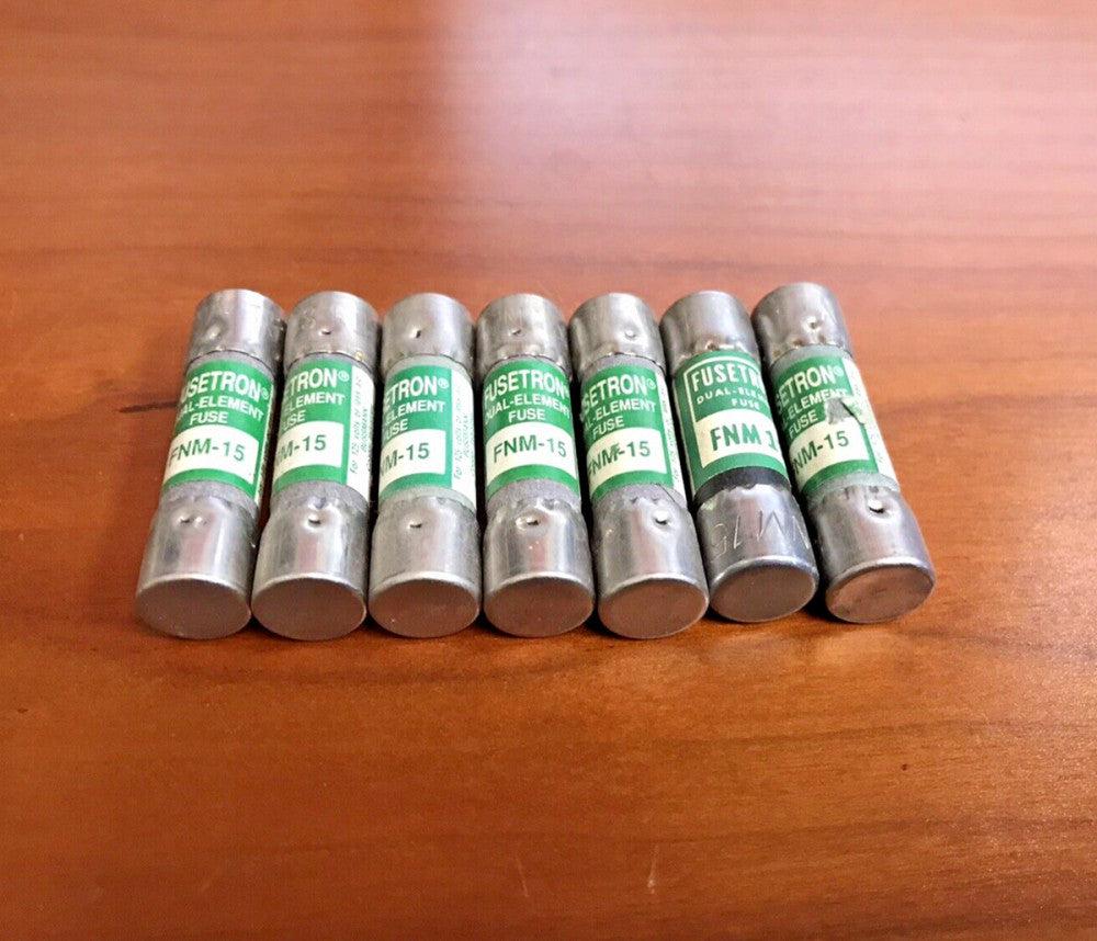 (Lot of 7) Bussmann FUSETRON FNM-15 15A 250V Fuse