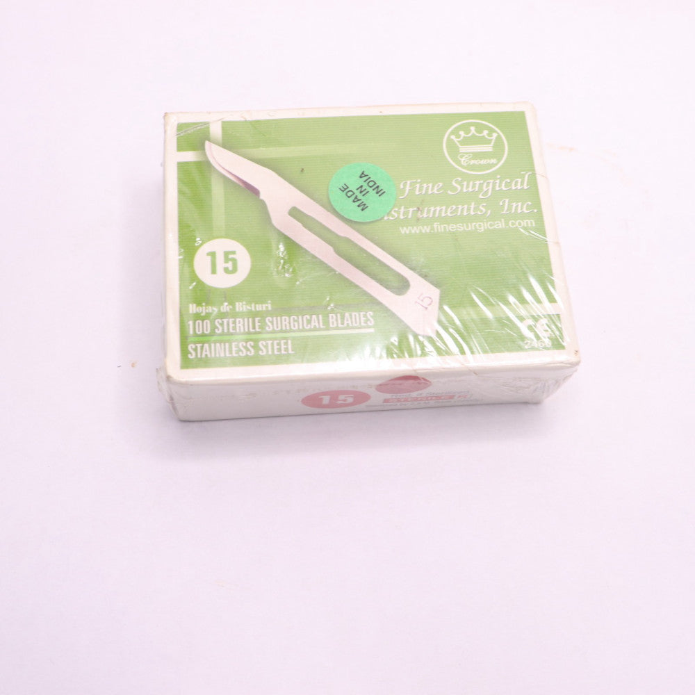 (100-Pk) Crown Surgical Scalpel Blade No. 15 Stainless Steel Small 5912013
