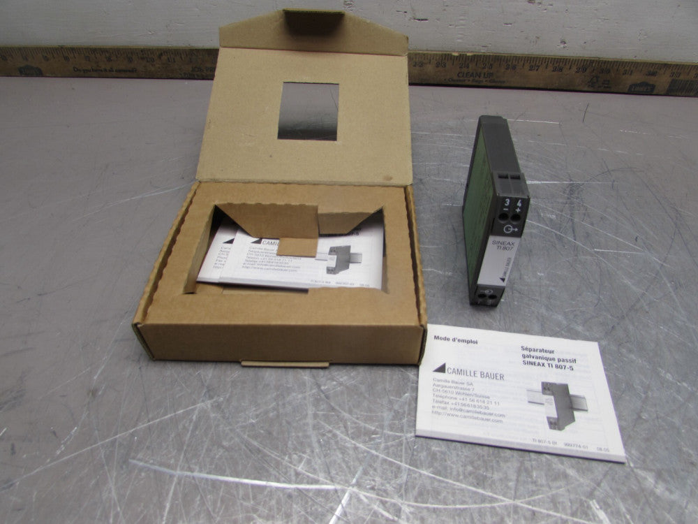 NEW! CAMILLE BAUER SINEAX TI807, 807-51100, PASSIVE DC SIGNAL ISOLATOR, NIB!