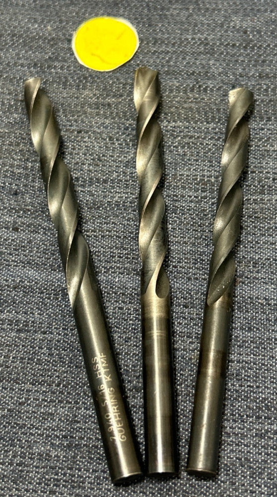 GUHRING 2 FLUTE HSS DRILL BIT  ASSORTED LOT OF 3
