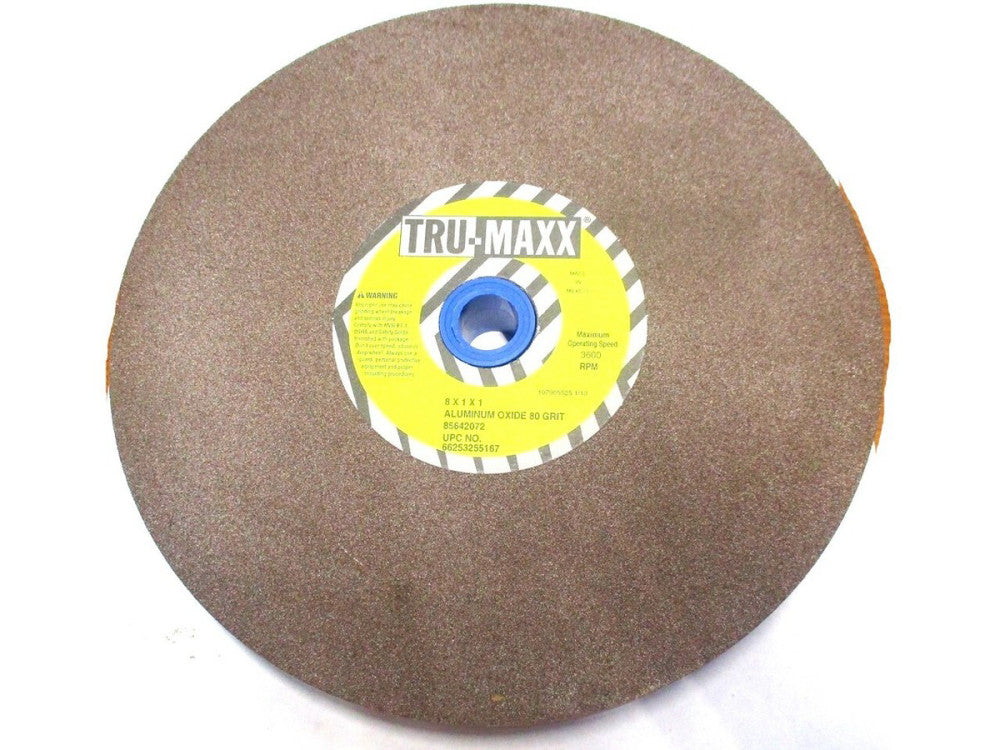 NEW 8" x 1" x 1" Medium 80 Grit Aluminum Oxide Bench & Pedestal Grinding Wheel