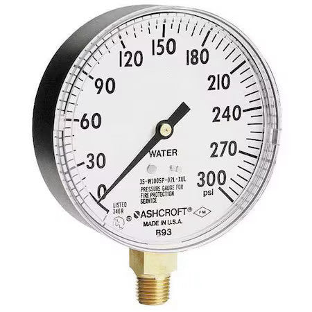Ashcroft 35W1005ph02lxulzg300#-8382 Pressure Gauge, 0 To 300 Psi, 1/4 In Mnpt,