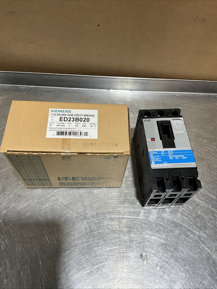 Siemens ED23B020 Circuit Breaker 20 Amp 3 Pole Nos Surplus