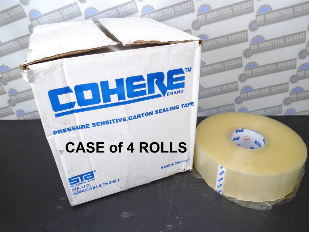 4pcs COHERE STA - 1080M3 Pressure Sensitive CARTON SEALING TAPE 1.8 x 3" x 1000Y