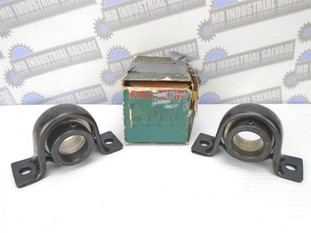 (2 Pcs) Fafnir - PB1-3/16 - PILLOW BLOCK BEARING w/Eccentric Collar (NEW) 1-3/16