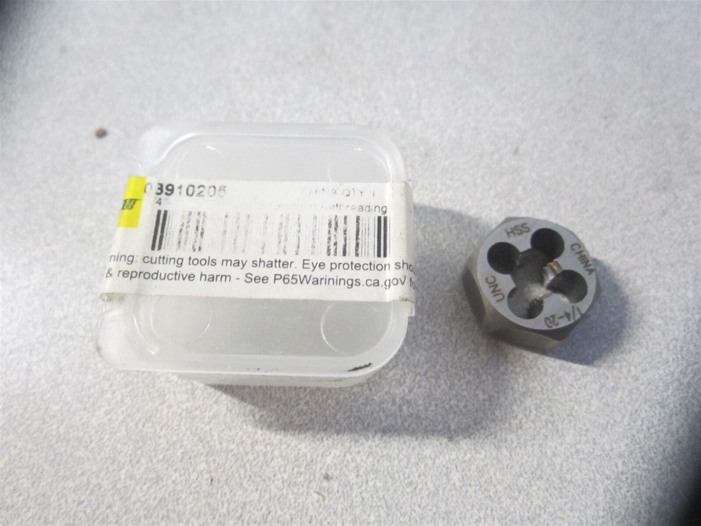 (367-0161) 1/4-20 UNC High Speed Steel RH Hex Rethreading Die