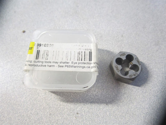 (367-0161) 1/4-20 UNC High Speed Steel RH Hex Rethreading Die