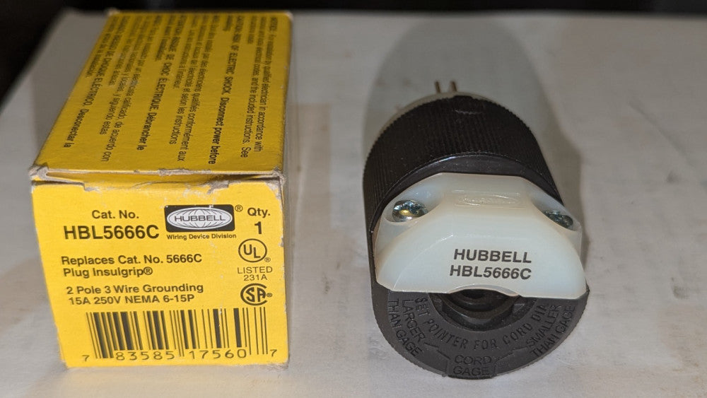 Hubbell HBL5666C Straight Blade Connector NIB