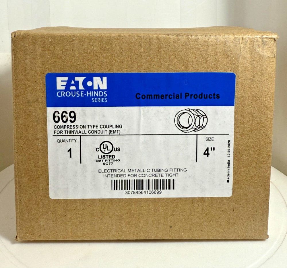 Qty 1 Eaton 669 4" Compression Type Coupling for EMT