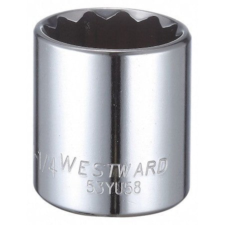 Westward 53Yu58 Westward 1/2 In Drive, 1-1/4" Triple Square Sae, Socket, 12
