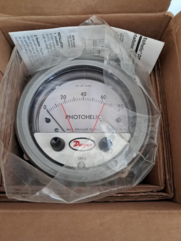 New Dwyer A-3000 Photohelic Pressure Switch Gauge 25PSIG 120V 5W 3020