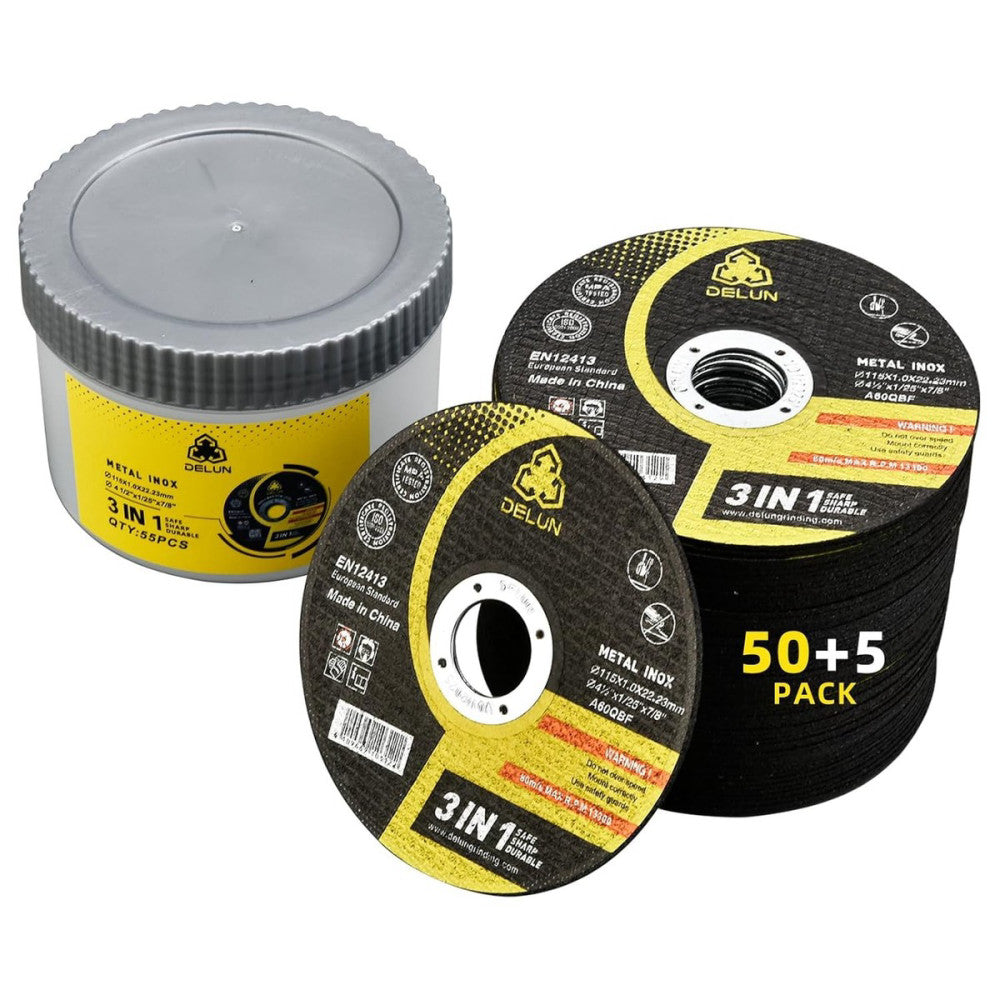 DELUN Cut Off Wheels 4 1/2 inch 55 Pack Thin Metal & Stainless Steel Cutting... 