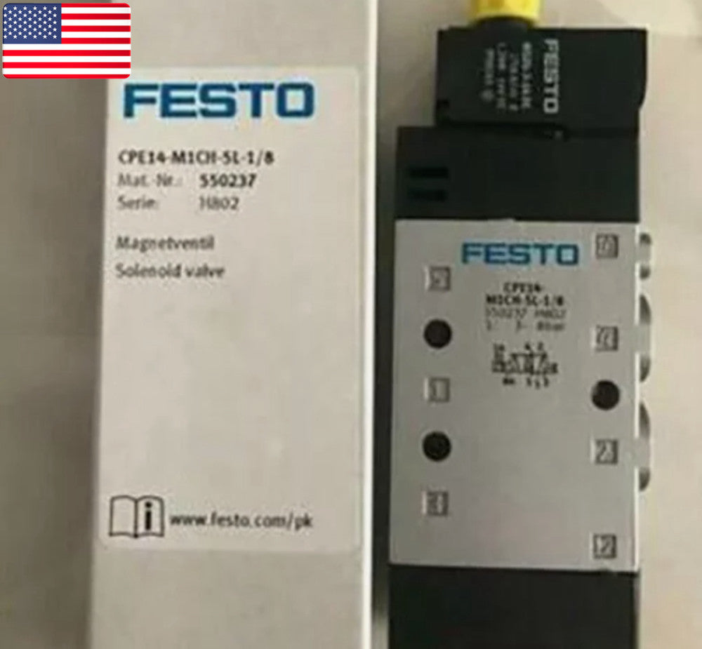 One Brand New FESTO CPE14-M1CH-5L-1/8 550237 Solenoid Control Valve- US Stock