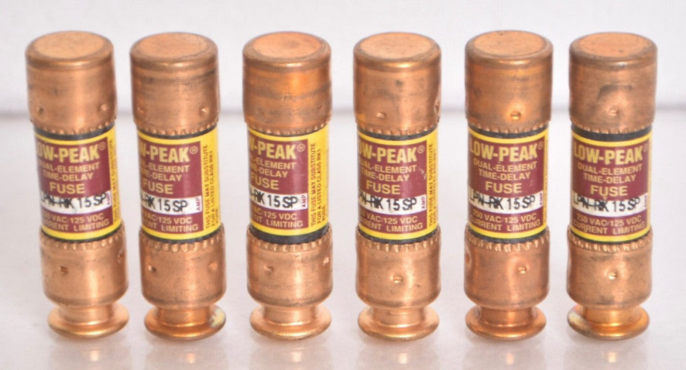 6 COUNT Buss Bussman LPN-RK-15SP Fuses