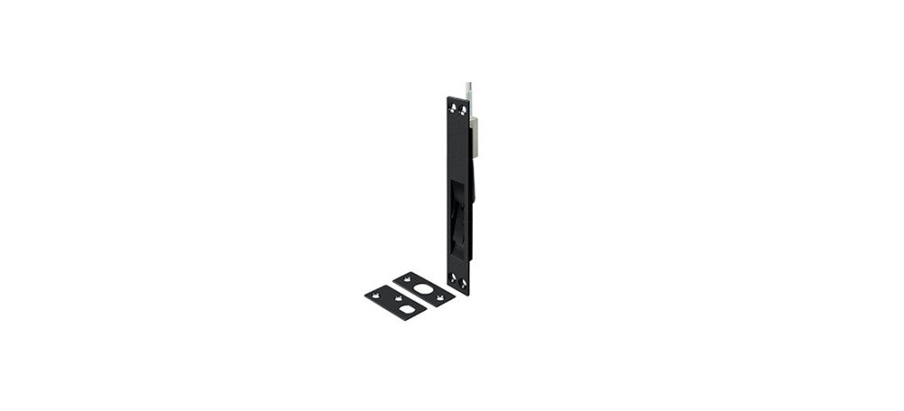 12", 18", 24" and 39" Extension Flush Bolt, Solid Brass in Paint Black