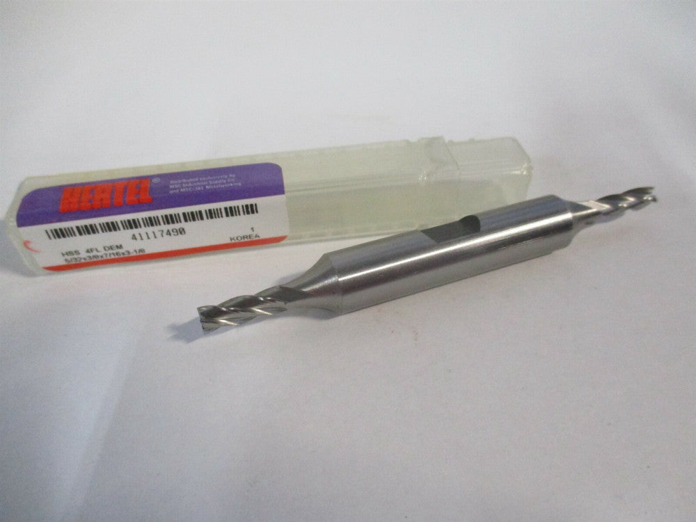 (E1051010) 5/32" x 7/16" x 3/8" x 3-1/8" OAL HSS 4 Flute Square End Mill 