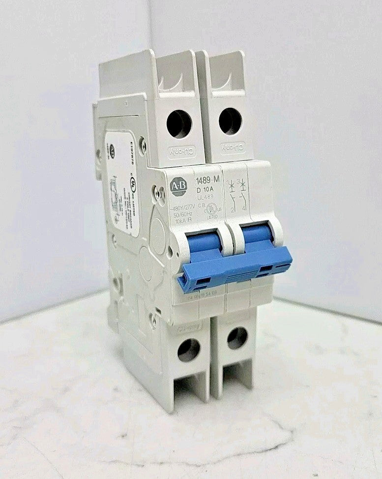 Allen Bradley 1489-M2D100 Miniature Circuit Breaker 2 Pole 10A 240 Vac / 48 Vdc