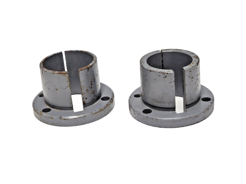 QD SPLIT TAPER BUSHINGS (LOT OF 2) (1) 2-7/16" (1) 2-1/8" 1/2" KEYWAY 2.5" THRU