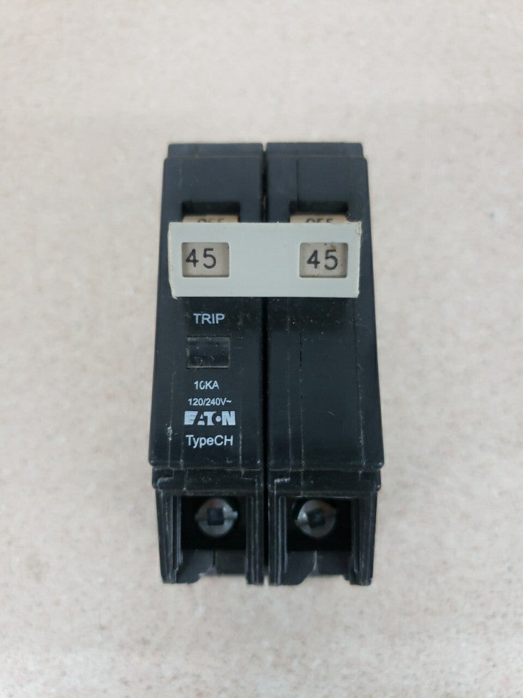 NEW SURPLUS Eaton Cutler Hammer CHF245 45 Amp 2-pole CH Tan Handle Breaker