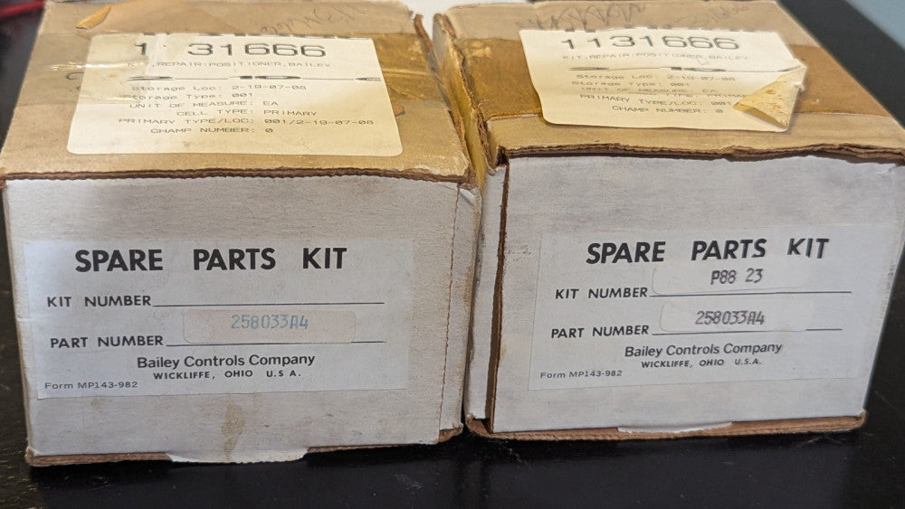 (1) Bailey Spare Parts Kit for Type AP1 Pneumatic Proportional positioner NIB
