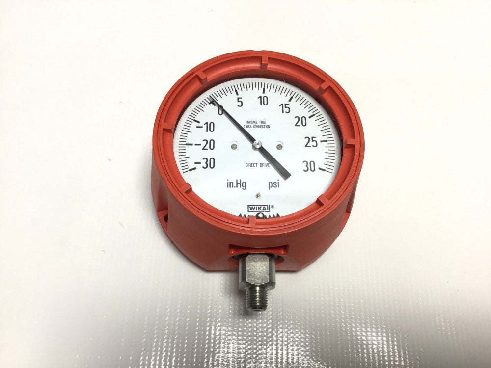 Wika 50302531 - 232.34DD 4.5" Pressure Gauge 1/4" NPT LM -30INHG/30PSI 316SS ...
