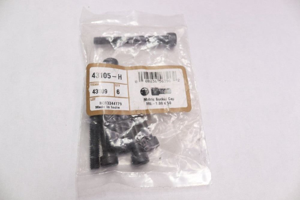 (6-Pk) Metric Socket Head Cap Screw M6-1.00 x 50" 43109
