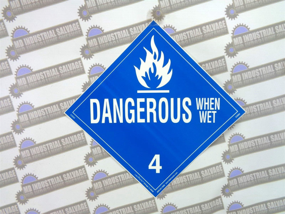 NEW LabelMaster DANGEROUS WHEN WET 4 Z-EZ23 Sticker 10-3/4" x 10-3/4"