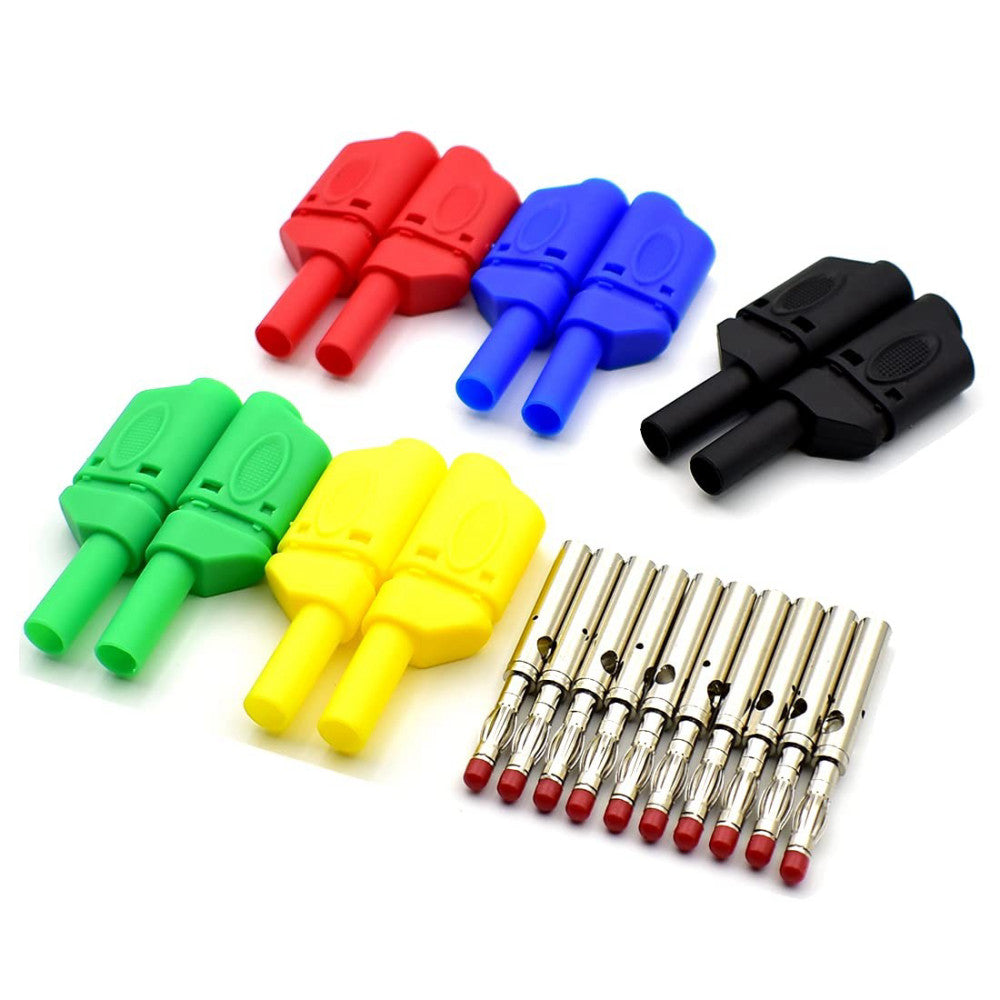 5Colors Safety Fully Insulated Test 4mm Banana Plugs Male Stackable Connector...