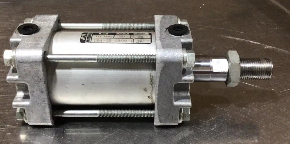 Mecman 164-05-0500-1 Pneumatic Cylinder 10 Bar 50 Cyl 50 Stroke HW17 Nos Surplus