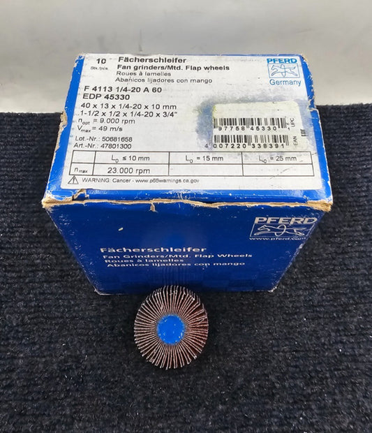 (QTY 20) PFERD Quick-Change Coated Flap Wheel 60G Coarse Grade Aluminum Oxide