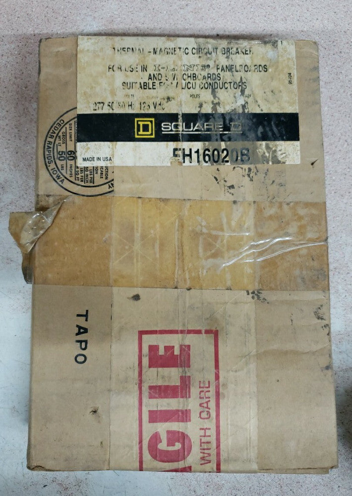 1) Square D FH16020B Circuit Breaker 20 Amp 1 Pole