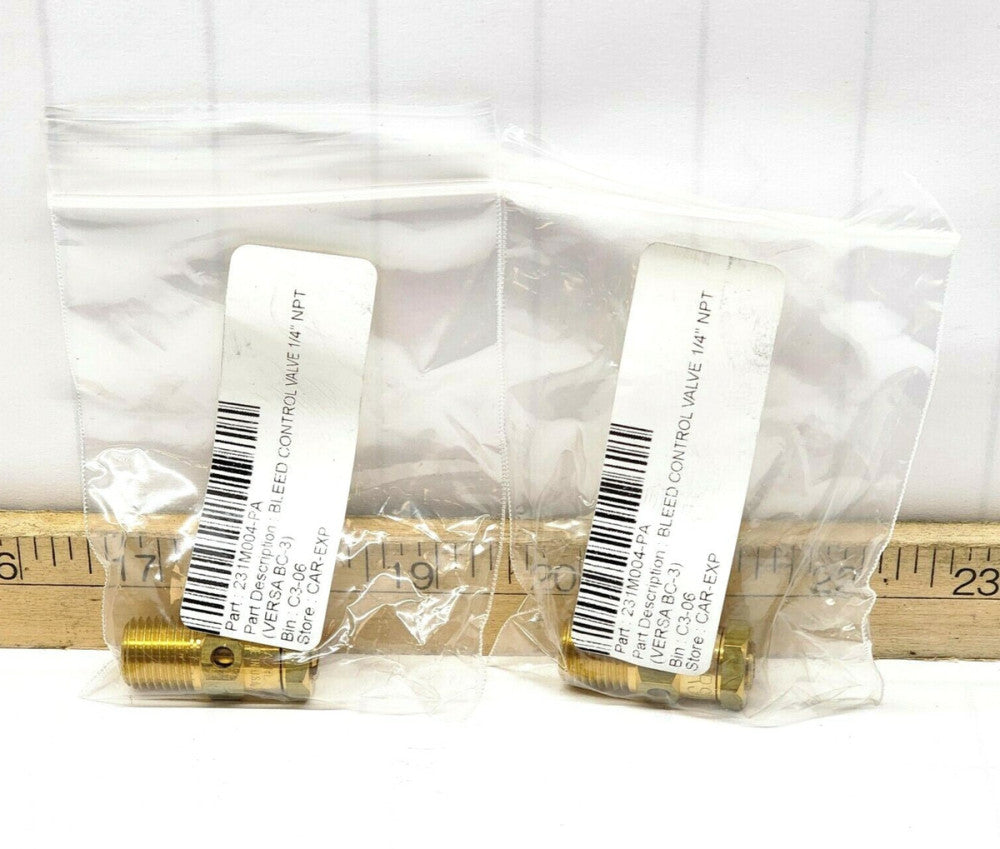 2) New Versa 1/4" NPT Brass Bleed Control Valve Model No. BC-3  LOT OF 2