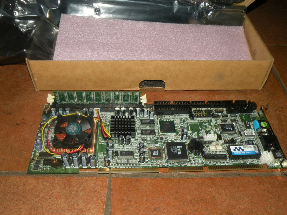 (1) Axiomtek SBC8168 Single Board Computer PCB Full Socket 370 CPU Card Used