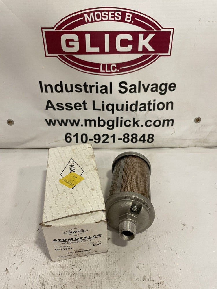 ALWITCO M07 Atomuffler Compressed Air / Pneumatic Exhaust Muffler 3/4” -NIB