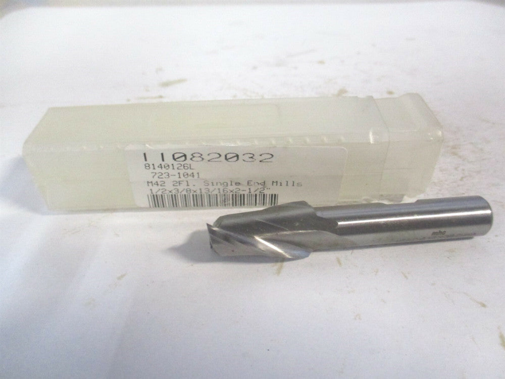 (723-1041) 1/2" x 13/16" x 3/8" x 2-1/2" OAL Cobalt 2 Flute Square End Mill 