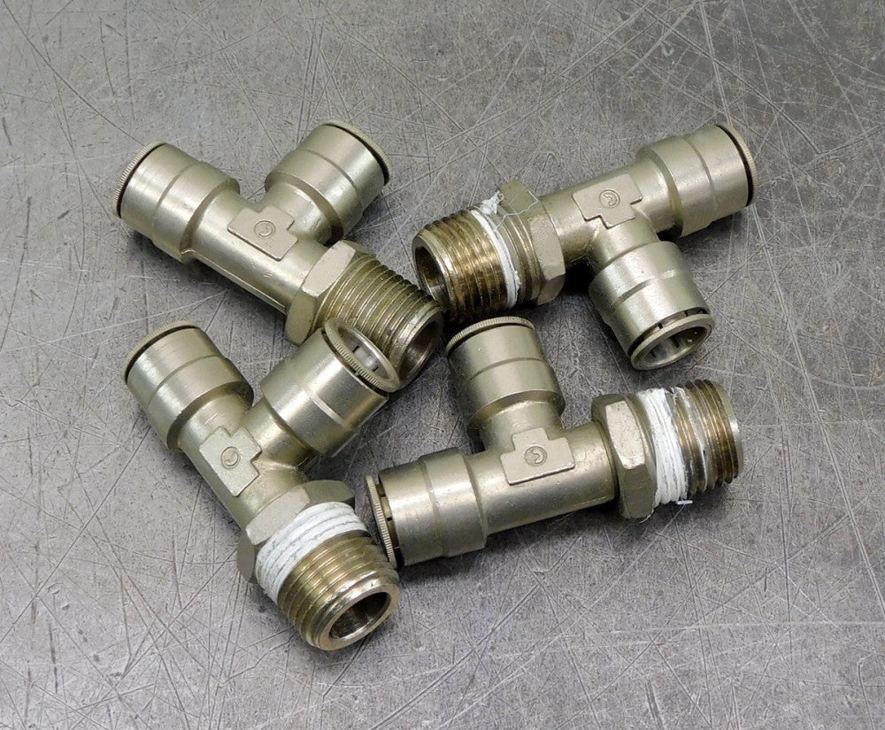 Stainless Steel Push-to-Connect Tee Fitting 1/2" OD x 1/2" NPT Lot of (4)