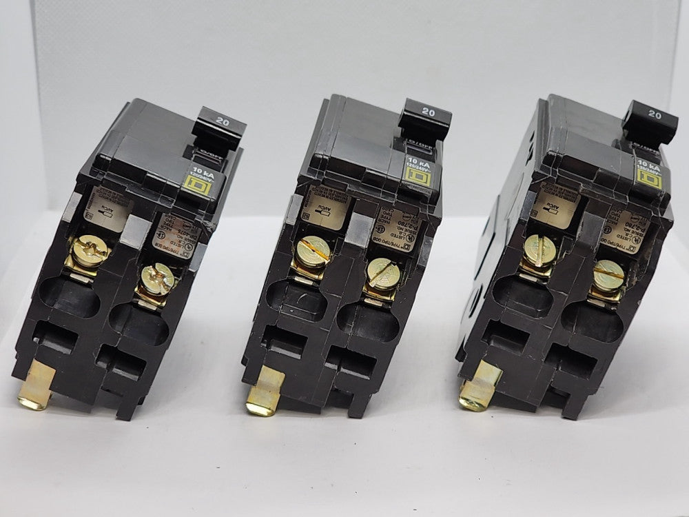 3x SQUARE D QOB220 2POLE 20A, 120/240V CIRCUIT BREAKER [2WS2-5]
