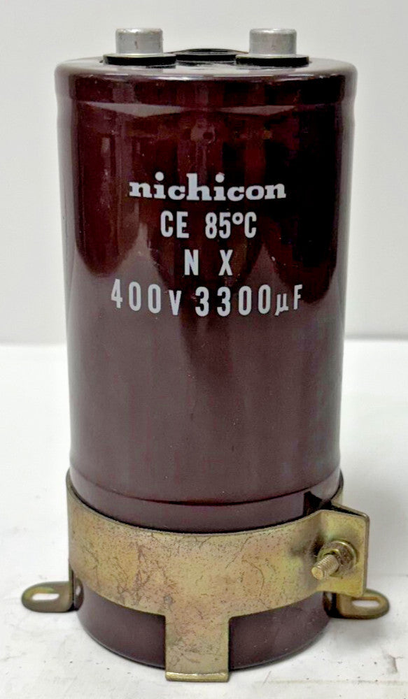 NICHICON CAPACITOR CE 85ºC NX 400V 3300UF 2 MOUNTING HOLES OAD 5-1/2"X3-1/2"