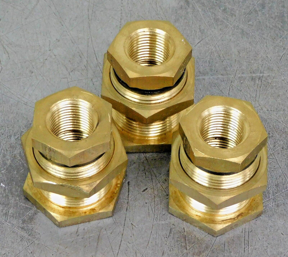 Parker Brass Hex Bushing Assembly 1/2x3/8" & 3/8x1" NPT Lot of Three (3)