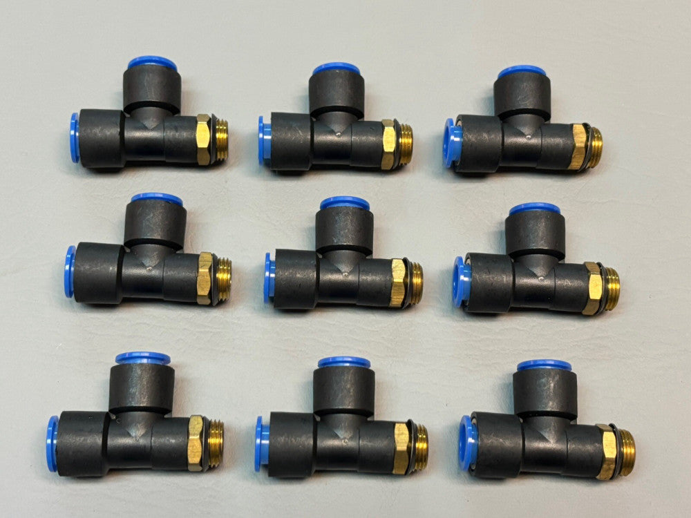 Lot of 9- SMC OD Tube Run Tees, KQY12-U03-X2