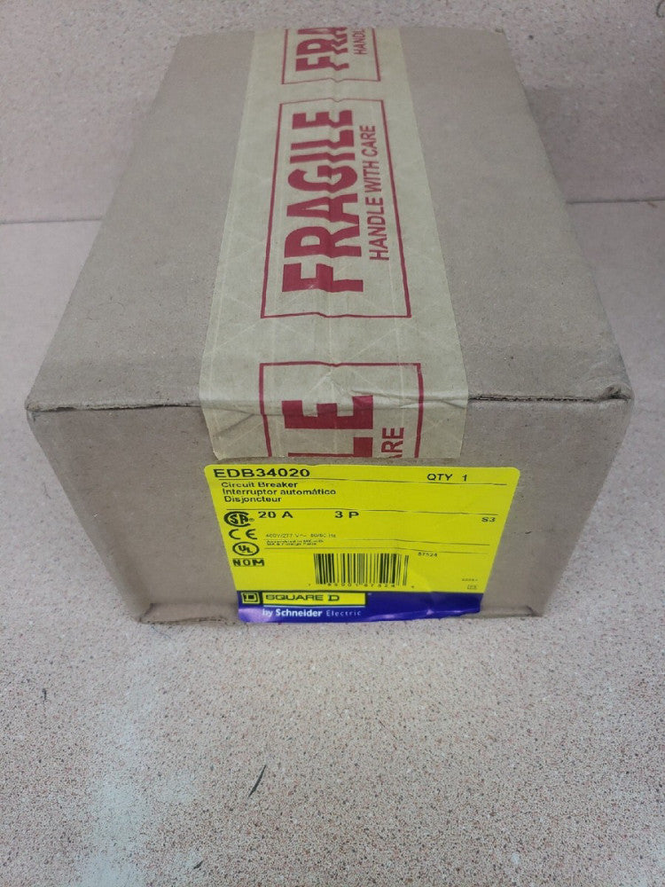 NOS Square D EDB34020 20A 3 Poles Bolt On Circuit Breaker