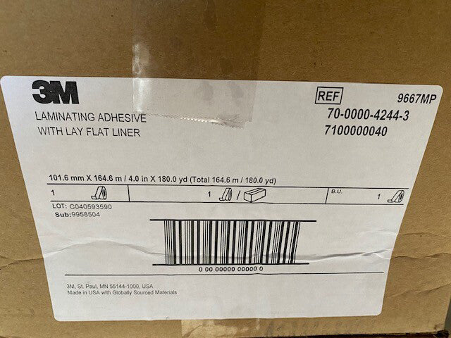3M Adhesive Transfer Tape 9667MP, Clear, 4 in x 180 yd