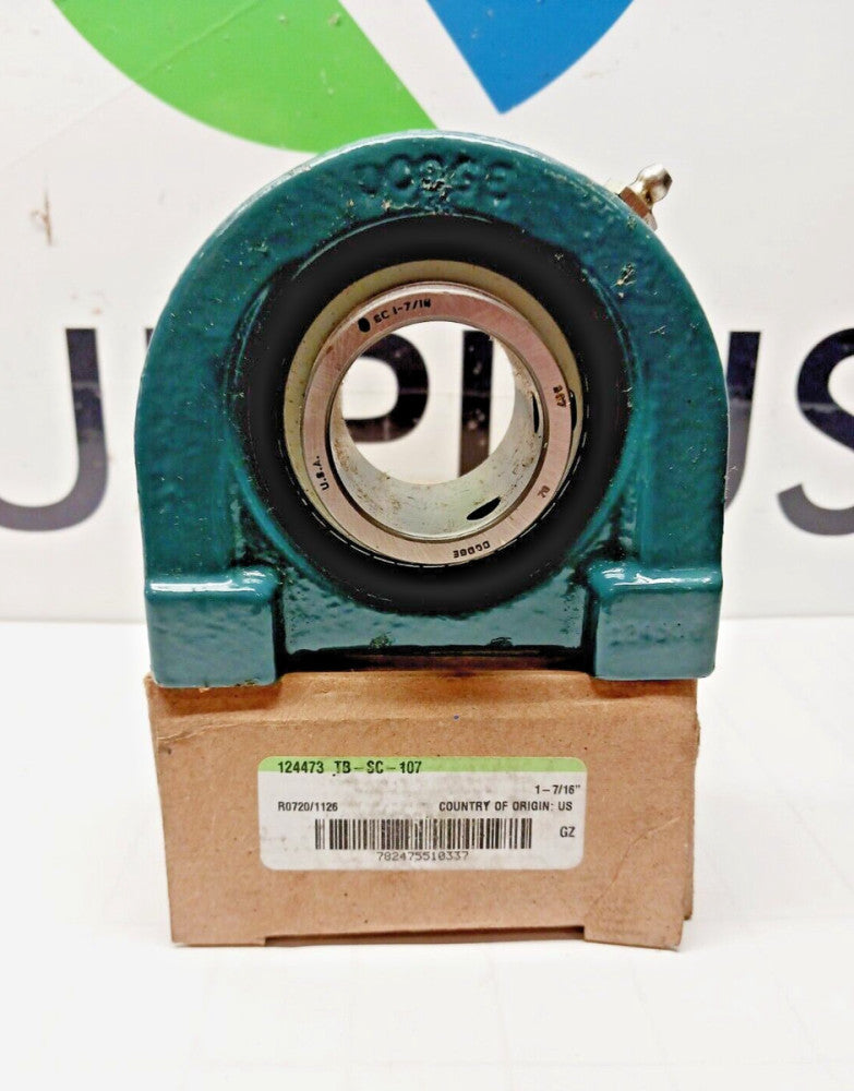 NEW DODGE TAPPED BASE PILLOW BLOCK BEARING  124473 / TB-SC-107