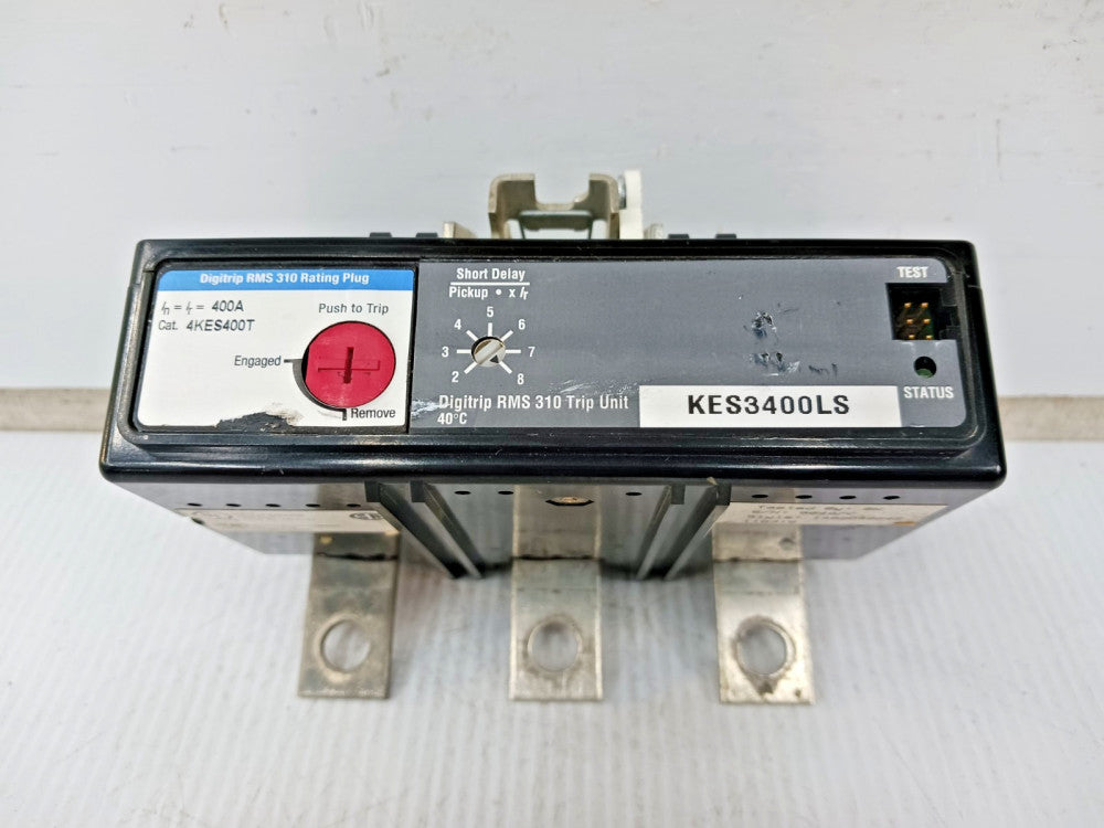 Cutler Hammer 400 Amp Digitrip RMS 310 Trip Unit KES3400LS W/ 400A Plug 4KES400T