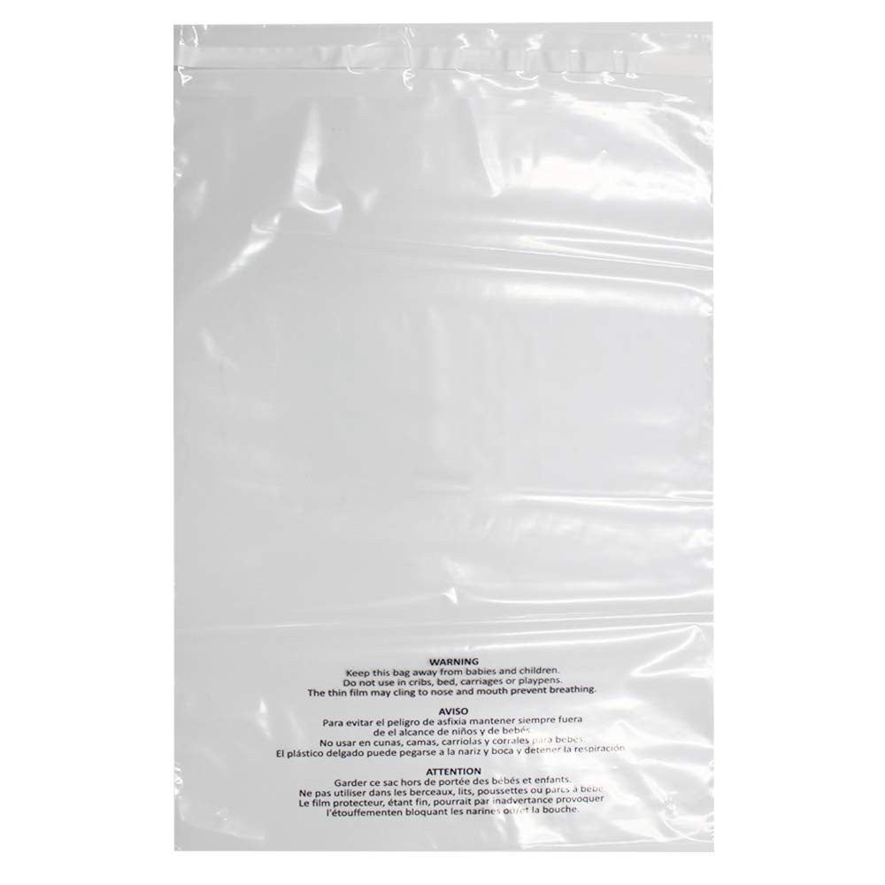 200 Count 14x20 Inch Seal Clear Poly Bags with Suffocation Warning for Packag...