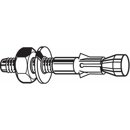 Zoro Select B70411.037.0300 Wedge Anchor, 3/8" Dia., 3" L, Steel Zinc Plated,