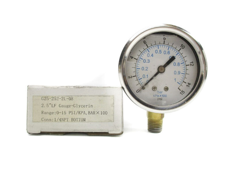 GAUGE G25-252-2L-08 0-15PSI NSMP