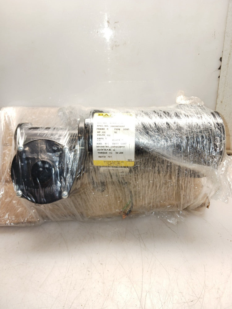 NEW BALDOR 1/8 HP AC GEAR MOTOR 115 VAC 24 RPM OUTPUT TYPE 2424P
