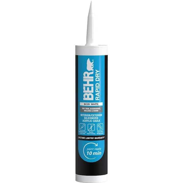 Rapid Dry 10.1 fl. oz. White Siliconized Acrylic Latex Caulk Solid Black 