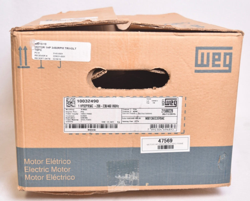 WEG Electric Motor 10032490 M00136ES3ER56C